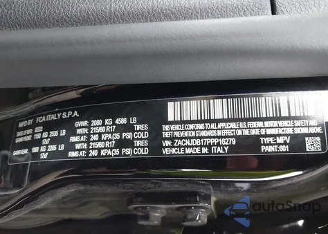 2023 Jeep Renegade Latitude 4X4 z USA, uszkodzony, nr VIN ZACNJDB17PPP16279